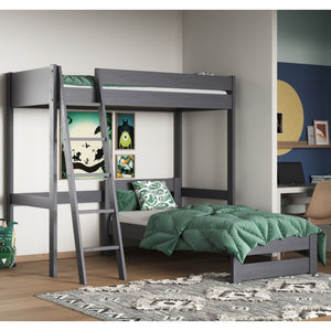Noomi Tera High Sleeper with Single L-Shaped Bed | FSC-Certified Bunk Bed noomi Grey