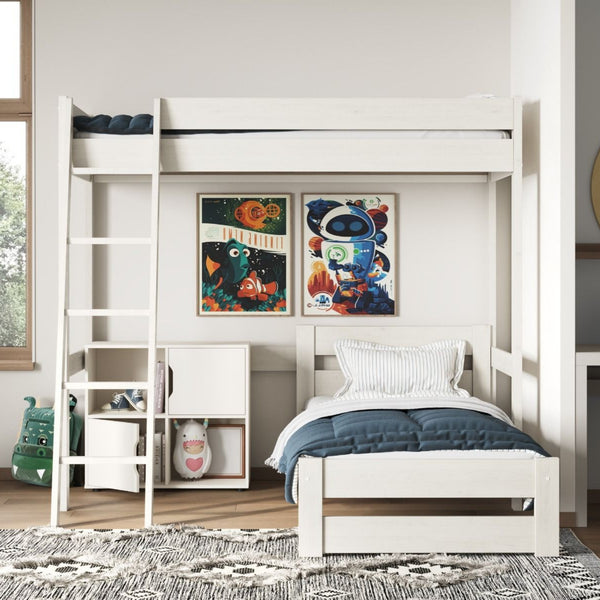 Noomi Tera High Sleeper with Single L-Shaped Bed | FSC-Certified Bunk Bed noomi