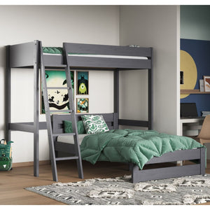 Noomi Tera High Sleeper with Small Double L-Shaped Bed | FSC-Certified Bunk Bed noomi Grey