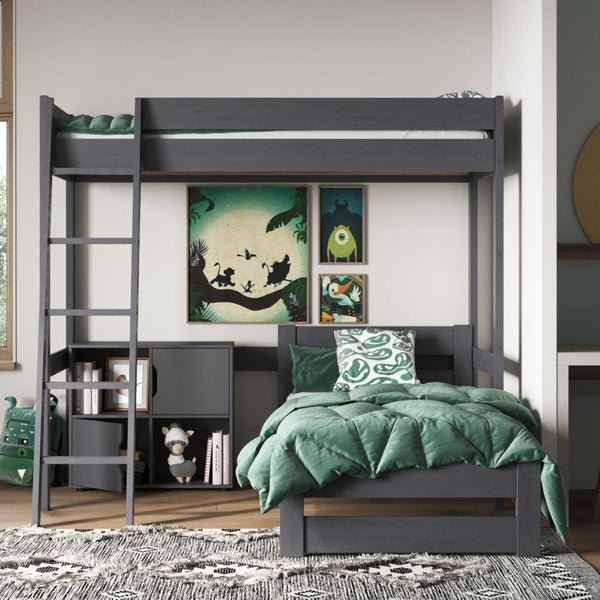 Noomi Tera High Sleeper with Small Double L-Shaped Bed | FSC-Certified Bunk Bed noomi