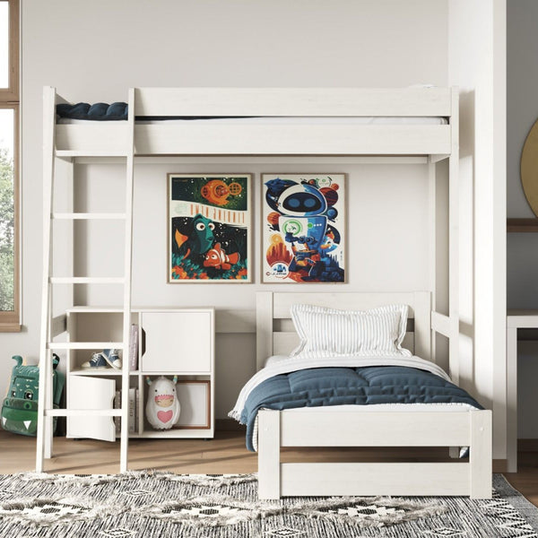 Noomi Tera High Sleeper with Small Double L-Shaped Bed | FSC-Certified Bunk Bed noomi