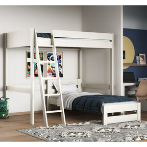 Noomi Tera Small Double High Sleeper with Single L-Shaped Bed | FSC-Certified Bunk Bed noomi White