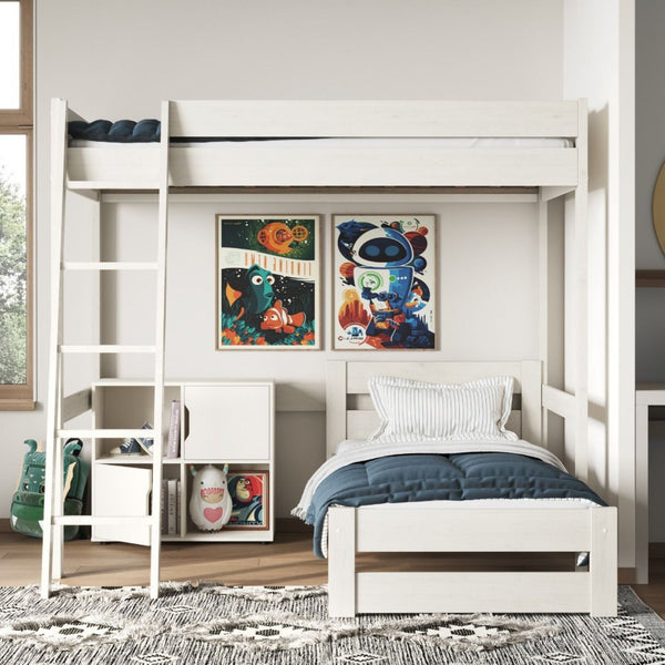 Noomi Tera Small Double High Sleeper with Single L-Shaped Bed | FSC-Certified Bunk Bed noomi