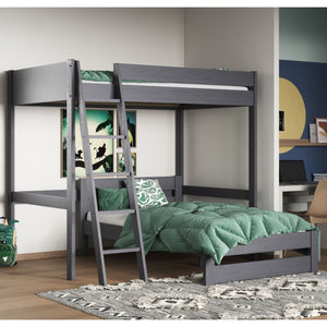 Noomi Tera Small Double High Sleeper with Small Double L-Shaped Bed | FSC-Certified Bunk Bed noomi Grey