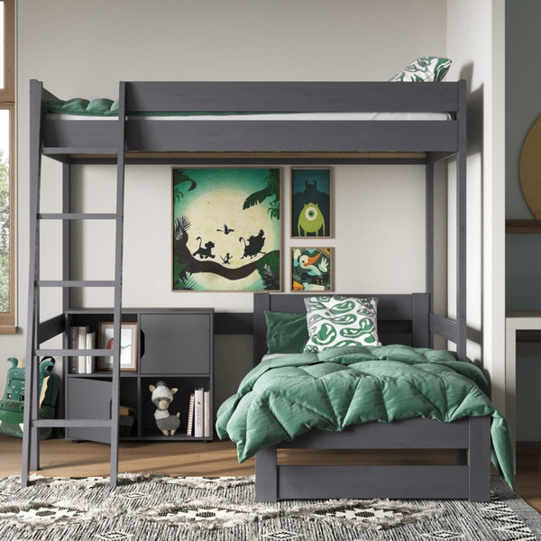 Noomi Tera Small Double High Sleeper with Small Double L-Shaped Bed | FSC-Certified Bunk Bed noomi