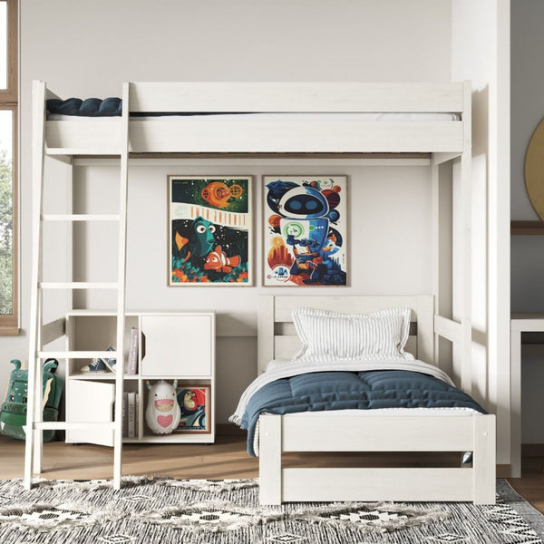 Noomi Tera Small Double High Sleeper with Small Double L-Shaped Bed | FSC-Certified Bunk Bed noomi