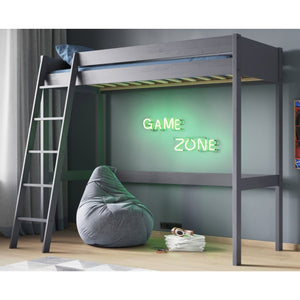 Noomi Tera Solid Wood High Sleeper Bed Frame | FSC-Certified Space-Saving Loft Bed noomi Grey