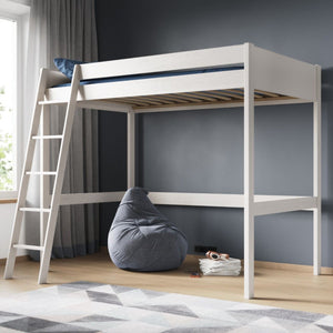 Noomi Tera Solid Wood Small Double High Sleeper Bed | FSC-Certified Loft Bed noomi White