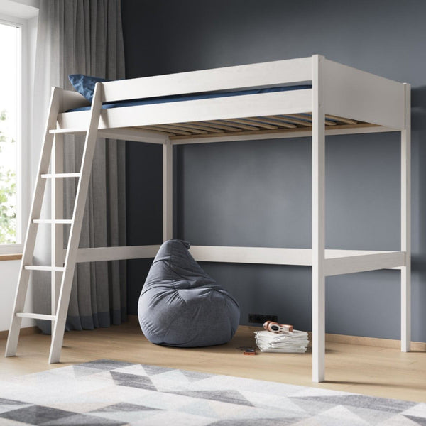 Noomi Tera Solid Wood Small Double High Sleeper Bed | FSC-Certified Loft Bed noomi White