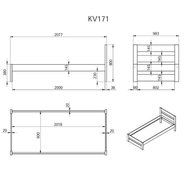 Noomi Tera Solid Wood Single Bed | FSC-Certified & Sustainable Design noomi