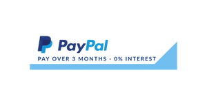 Paypal Pay in 3 logo, spread cost over 3 months with no interest. Available at Little Gliders