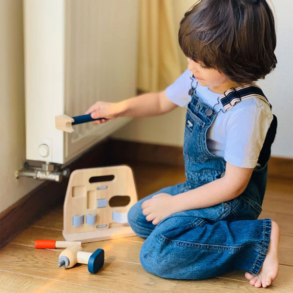 PlanToys Handy Carpenter Set | Wooden Tool Kit for Kids | Ages 3+ Wooden Toy PlanToys