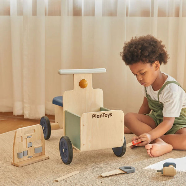 PlanToys Handy Carpenter Set | Wooden Tool Kit for Kids | Ages 3+ Wooden Toy PlanToys