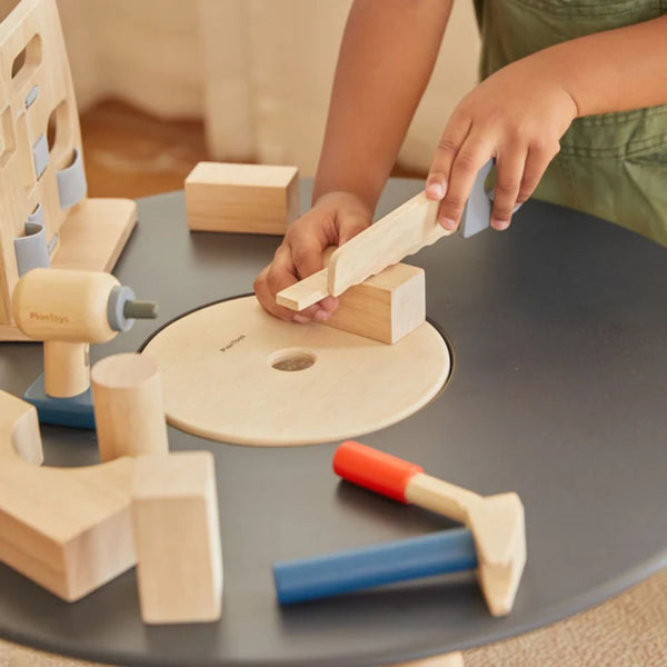 PlanToys Handy Carpenter Set | Wooden Tool Kit for Kids | Ages 3+ Wooden Toy PlanToys