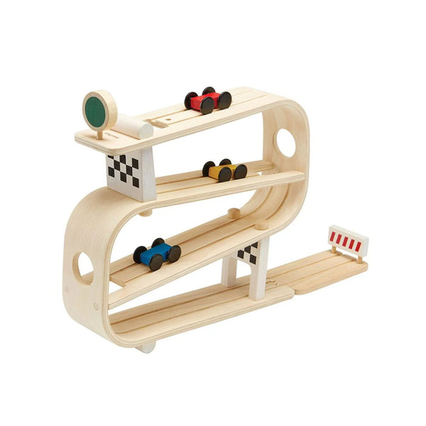 PlanToys Ramp Racer | Wooden Racing Track Toy for Toddlers | Ages 18M+ Wooden Toy PlanToys