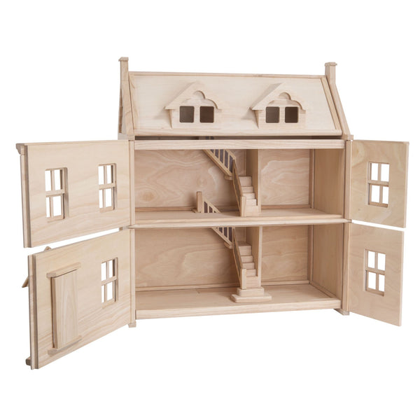 PlanToys Victorian Dollhouse β Sustainable Three-Storey Wooden Playhouse | Ages 3+ Wooden Toy PlanToys