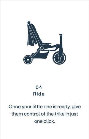 Illustration of smarTrike in ride mode - allowing toddlers to independently ride and steer with ease by Little Gliders