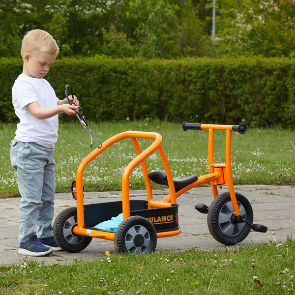 Winther Circleline Ambulance Trike - Durable Orange Ride-On for Imaginative Play | Ages 4-7 winther