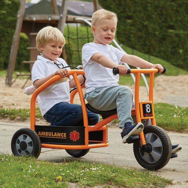 Winther Circleline Ambulance Trike - Durable Orange Ride-On for Imaginative Play | Ages 4-7 winther