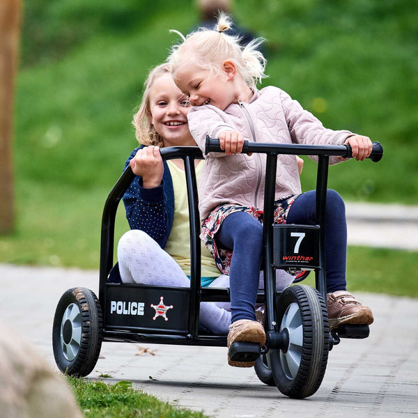 Winther Circleline Police Trike Black - Durable Role-Playing Ride-On for Kids | Ages 4-7 winther
