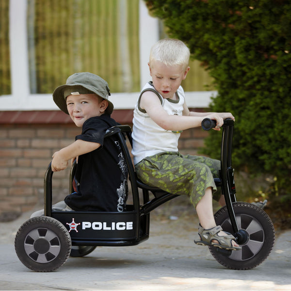 Winther Circleline Police Trike Black - Durable Role-Playing Ride-On for Kids | Ages 4-7 winther