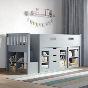 Flair Grey Charlie Mid Sleeper Cabin Bed Set With Desks & Drawers | Space-Saving flair