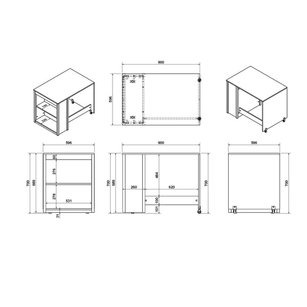 Flair Grey Charlie Mid Sleeper Cabin Bed Set With Desks & Drawers | Space-Saving flair