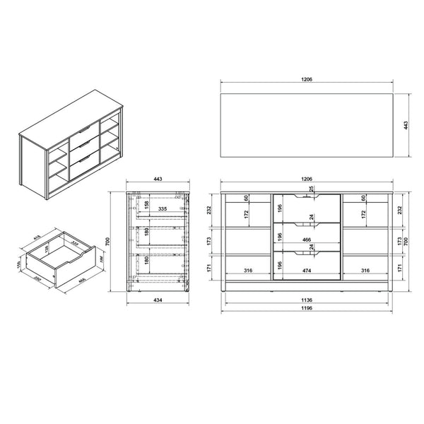 Flair Grey Charlie Mid Sleeper Cabin Bed Set With Desks & Drawers | Space-Saving flair
