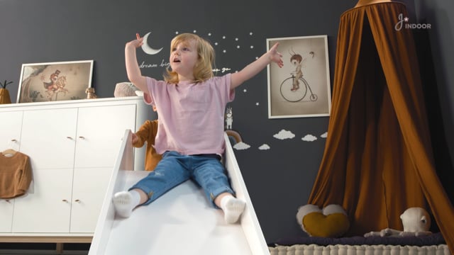 Jupiduu Wooden Slide - Indoor | Safe, Stylish Indoor Slide for Kids' Playroom jupiduu