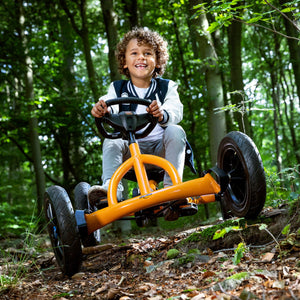 BERG Buddy B-Orange Go-Kart | Adjustable Seat & Smooth Ride | Ages 3-8 - Little Gliders