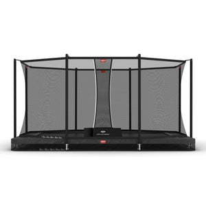 BERG Ultim Favorit InGround 410 Trampoline | 13ft x 8ft Rectangle | Ages 6+ berg Anthracite Grey Comfort Net