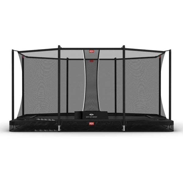 BERG Ultim Favorit InGround 410 Trampoline | 13ft x 8ft Rectangle | Ages 6+ berg Black Comfort Net