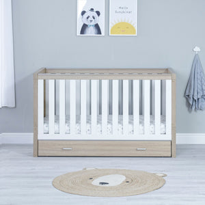 Babymore Luno Cot Bed with Optional Drawer | Modern, Stylish & Convertible | Newborn - 5 Years - Little Gliders