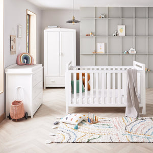 Babymore Velvet Deluxe 3 Piece Nursery Furniture Set | Velvet Cot Bed, Chest Changer & Wardrobe - Little Gliders