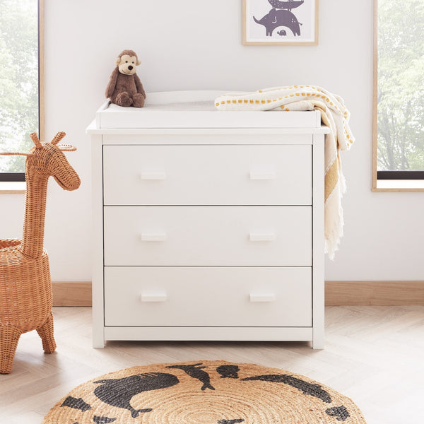 Babymore Velvet Deluxe 3 Piece Nursery Furniture Set | Velvet Cot Bed, Chest Changer & Wardrobe babymore