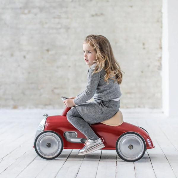 Baghera Rider Red Ride-On – Vintage Metal Push Ride On Car for Kids | Ages 2+ baghera