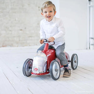 Baghera Rider Red Ride-On – Vintage Metal Push Ride On Car for Kids | Ages 2+ baghera 