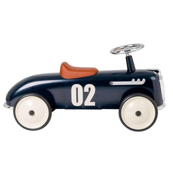 Baghera Roadster Shark Blue Ride-On – Vintage Metal Push Car | Ages 1+ baghera