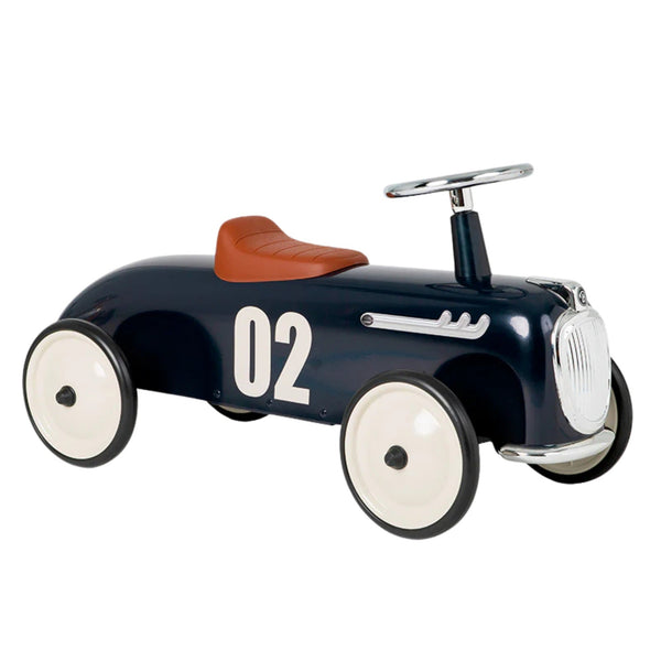 Baghera Roadster Shark Blue Ride-On – Vintage Metal Push Car | Ages 1+ baghera