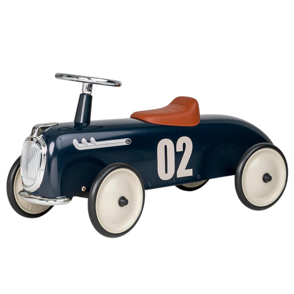 Baghera Roadster Shark Blue Ride-On – Vintage Metal Push Car | Ages 1+ baghera