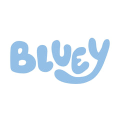 Bluey logo in soft blue lettering, representing popular Bluey toys, figures, and playsets for children in the UK