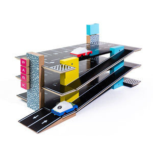 Candylab Magnetic Parking Garage – Solid Wood Organiser for CANDYCAR® | Ages 3+ Wooden Toy Candylab