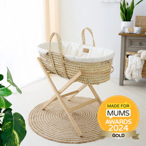 Clair de Lune Organic Palm Moses Basket | Sustainable & Breathable | Ages 0-9M clair de lune 