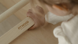 Close-up of FitWood TUOHI Slide showing high-quality birch wood craftsmanship and smooth finish