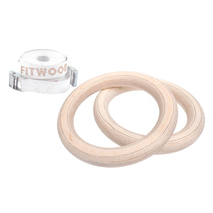 FitWood ULPU MINI Gym Rings – Kids' Gymnastic Rings for Strength, Balance & Fun | 3 Years+ fitwood Birch Rings | White Straps