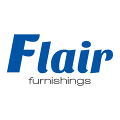 Flair Furnishings logo featuring bold blue typography with a sleek, modern design—representing quality and innovative kids' furniture available at Little Gliders.