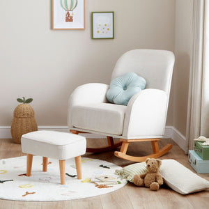 Freya Nursing Chair with Footstool | Ergonomic, Soft Upholstery & Rocking Motion - Little Gliders