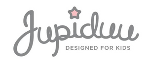 Jupiduu logo with pink star and handwritten font – Designed for Kids branding, featured on Little Gliders.