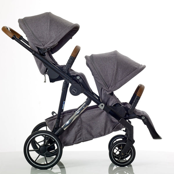 Mee-go Uno+ Twin All-in-One Pushchair | Complete Twin Travel System with Car Seat & ISOFIX – for Two Children - Little Gliders
