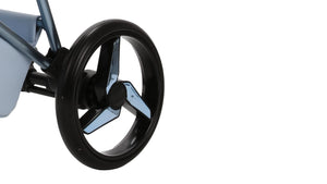 Close-up of the Mee-go Quantum 2 in 1 pushchair wheel with durable all-terrain design.